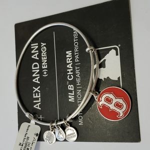 Alex and Ani MLB Boston Red Sox Red Enamel Silvertone Bracelet
